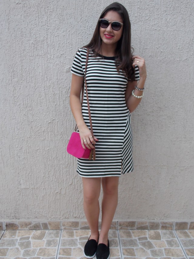 look listras vestido de listras